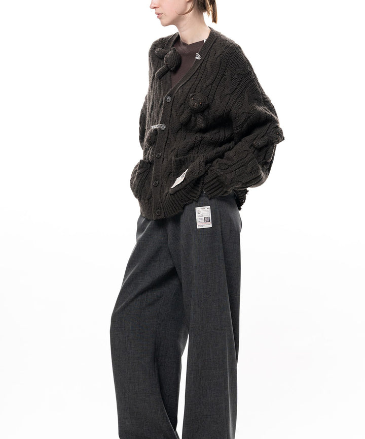 "PINK HOUSE x MMY" Bear Motif Knit Cardigan