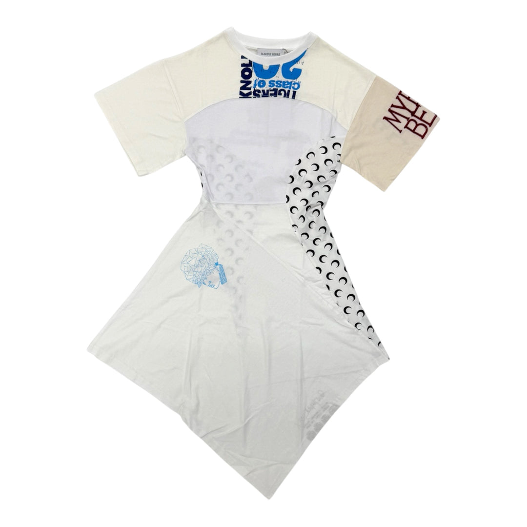 Marine Serre - Upcycled jersey asymetrical knee length dress