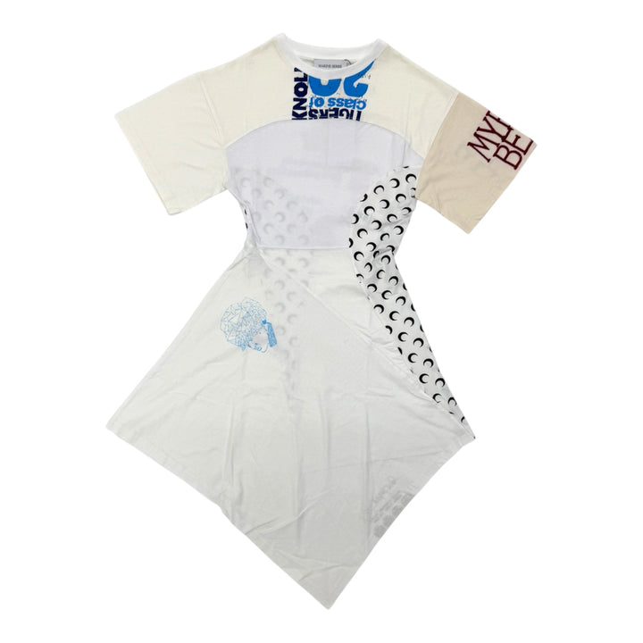 Marine Serre - Upcycled jersey asymetrical knee length dress