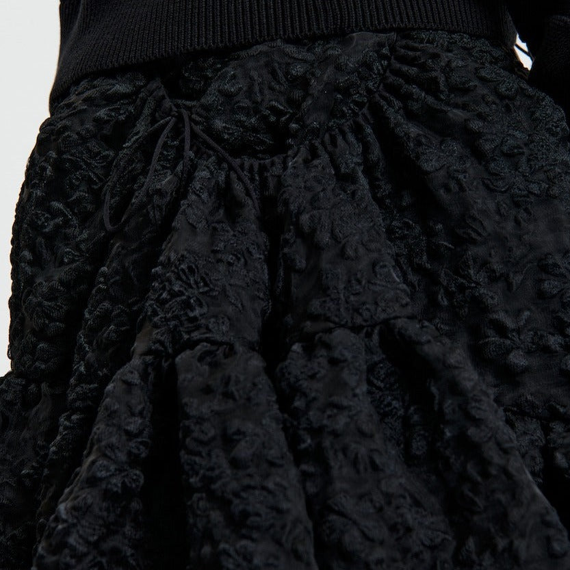 CECILIE BAHNSEN - GILLY SKIRT GRASMERE MATELASSÉ BLACK