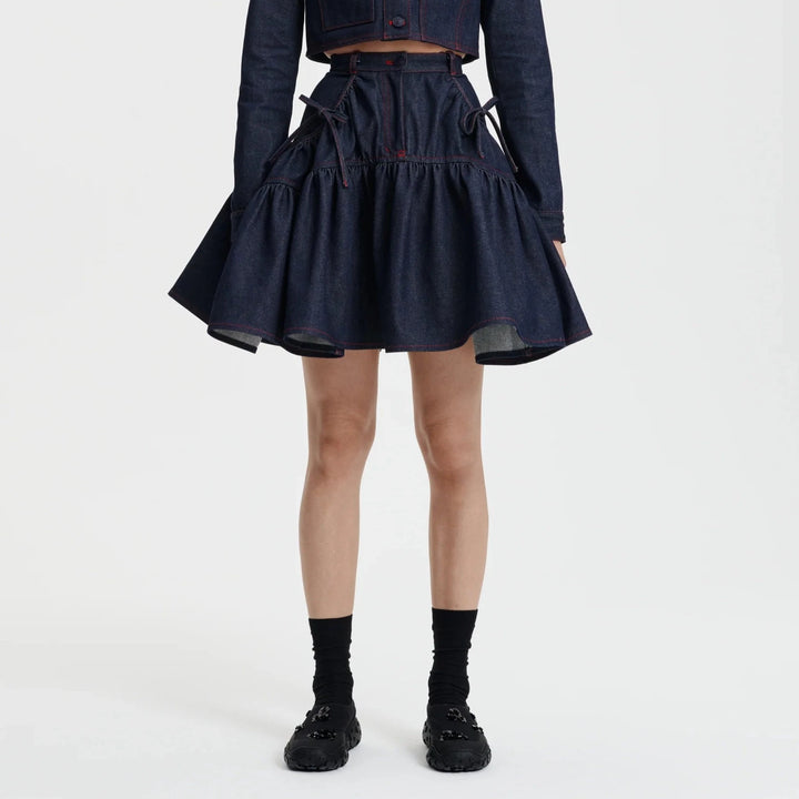 CECILIE BAHNSEN - GLORIA SKIRT DENIM INDIGO