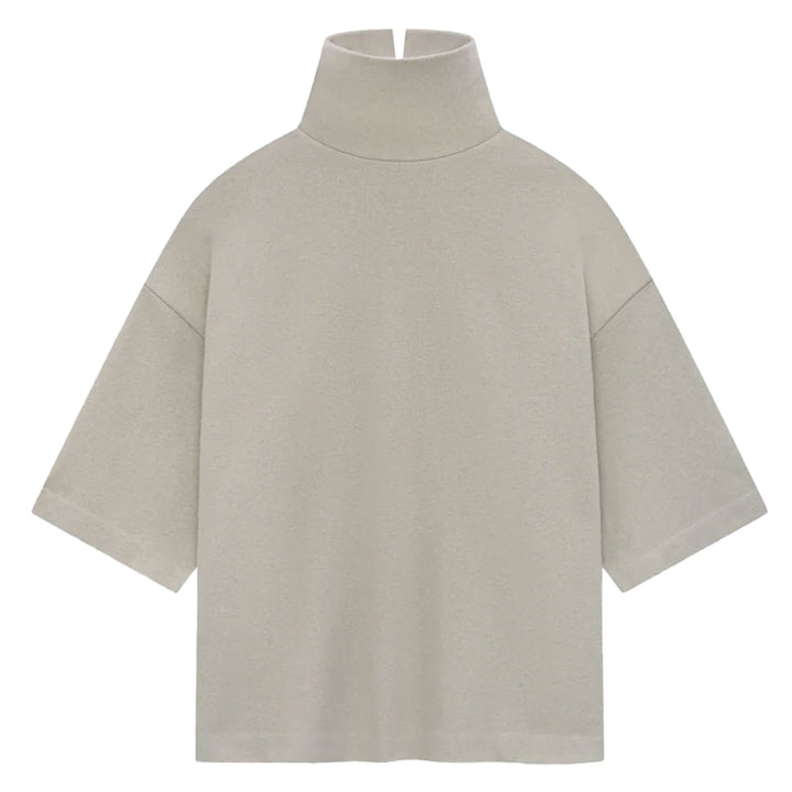 Cotton Wool High Neck Short Sleeve Shirt