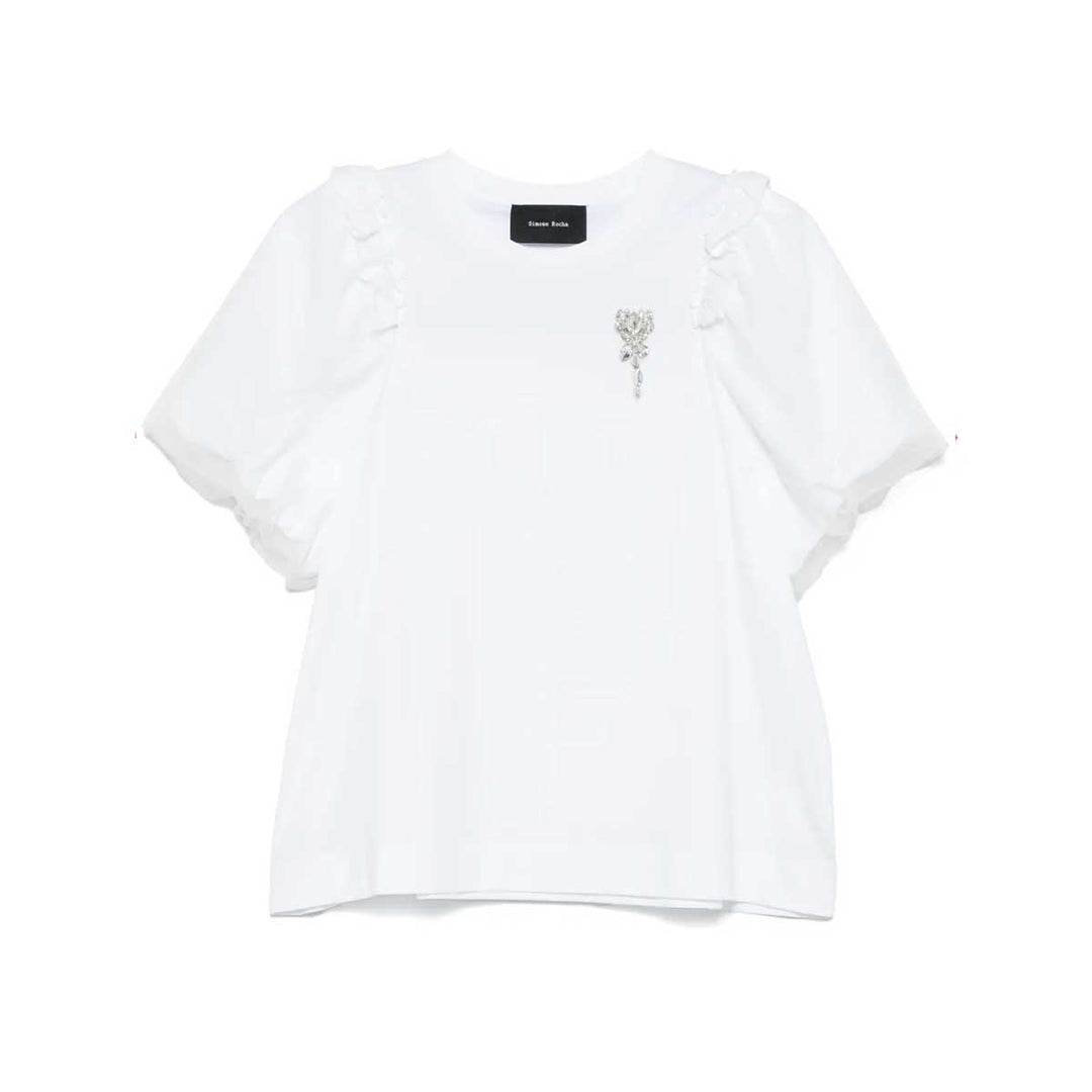 Simone Rocha - Puff Sleeve Frill T-shirt w/turbo