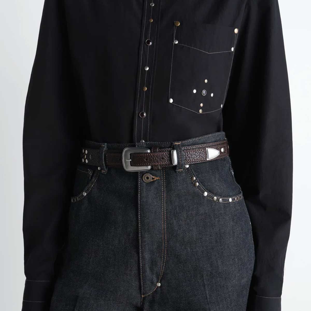 LEMAIRE(ルメール) | ウエスタンスタッズベルト 30mm レザー