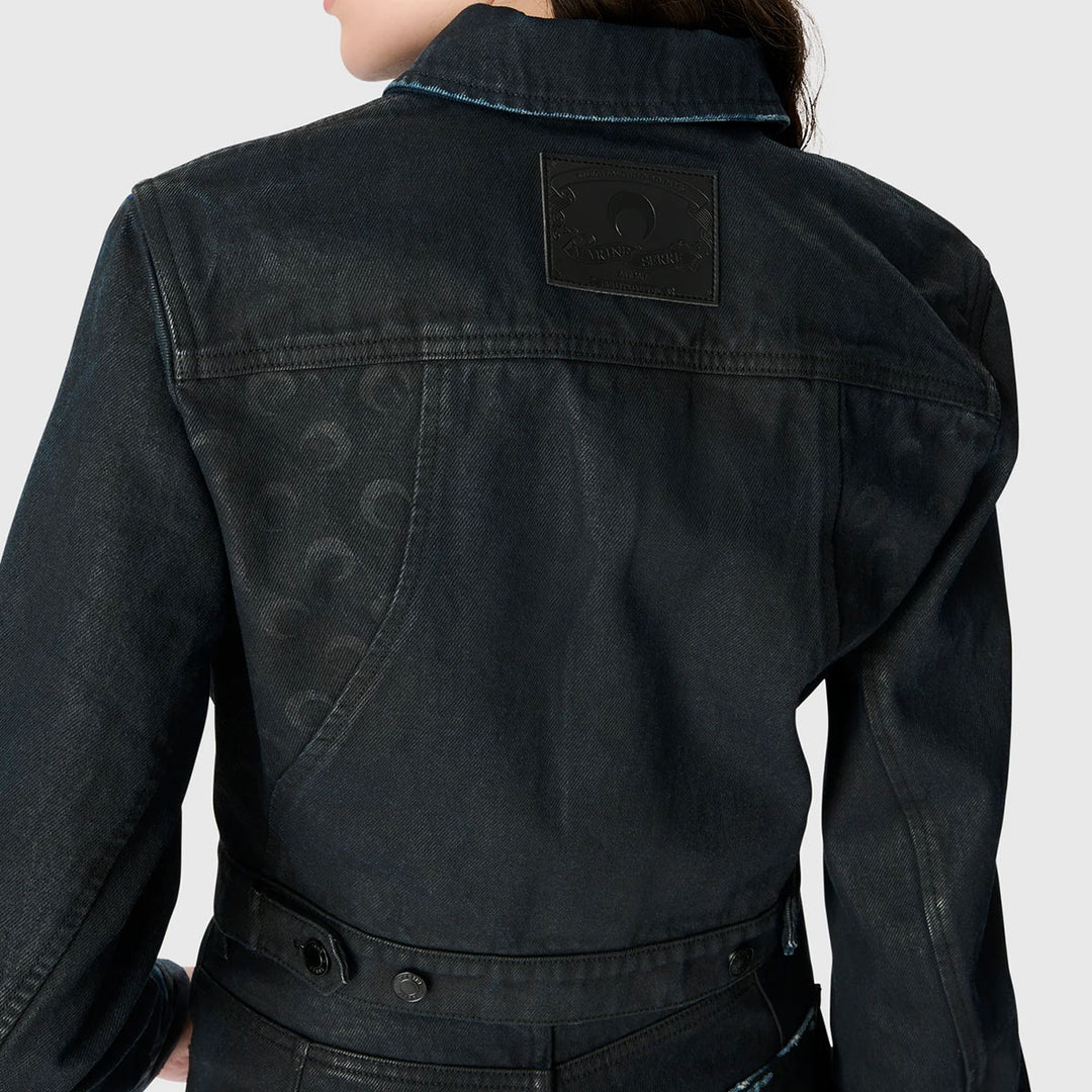 Moon Waxed Denim Cropped Jacket