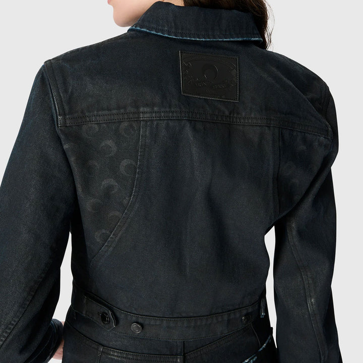 Moon Waxed Denim Cropped Jacket