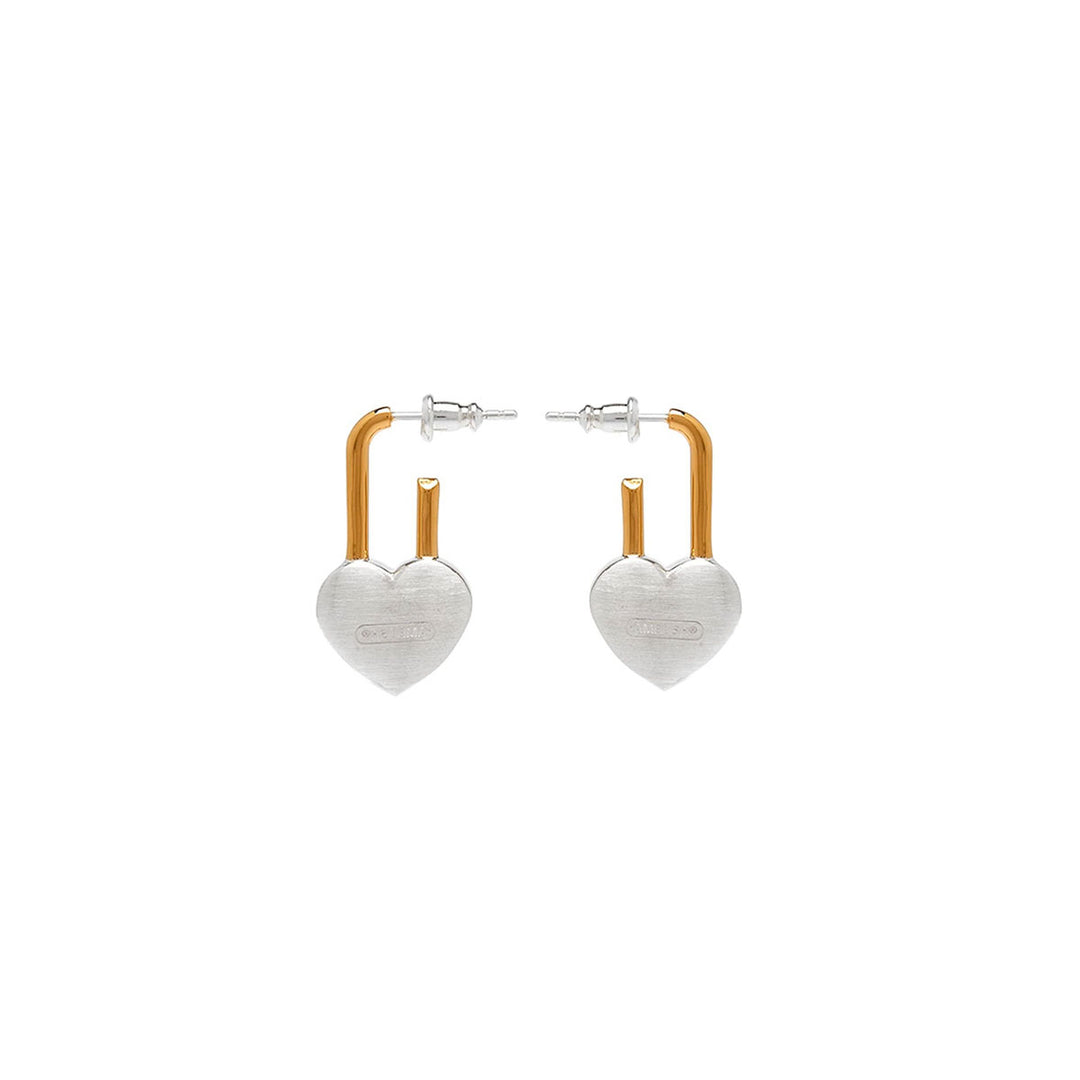 SMALL HEART PADLOCK EARRINGS