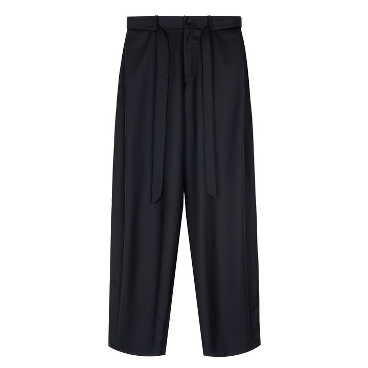 VUJADE - REN BELTED TUCK TROUSERS IN WOOL