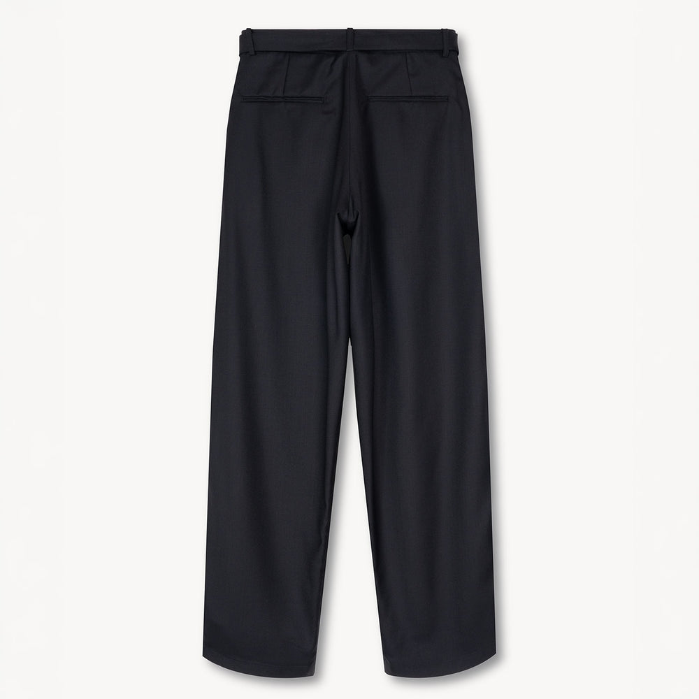 VUJADE - REN BELTED TUCK TROUSERS IN WOOL
