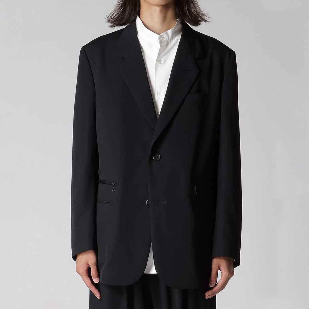 WOOL GABARDINE LEFT AND RIGHT CHANGE POCKET JACKET