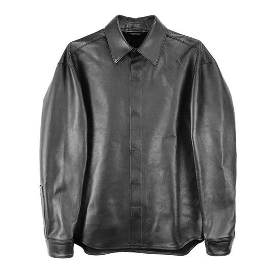 VUJADE - 【WHY限定】Dean Leather Affix Shirt in Waxed Baby Calf