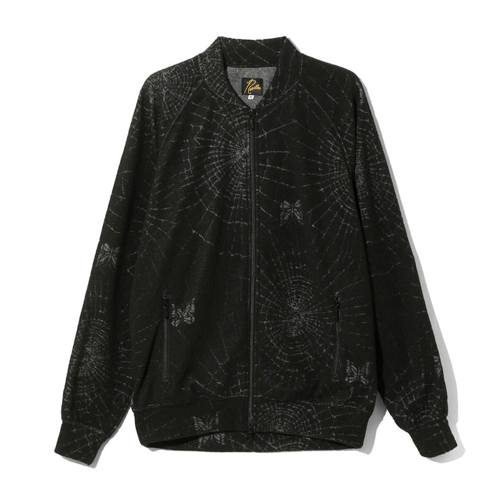 Rib Collar Track Jacket - Pile Jacquard / Spider Web