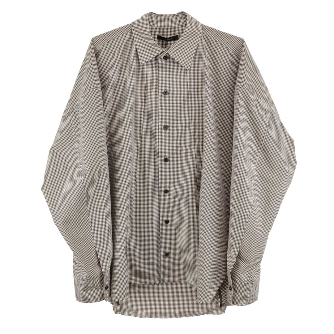 CMMAWEAR - Kogarashi Split Shirt in Gingham Plaid