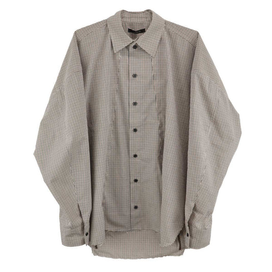 CMMAWEAR - Kogarashi Split Shirt in Gingham Plaid