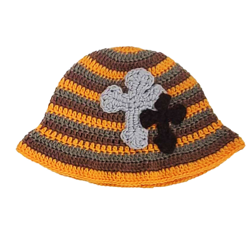 帽子 Y.A.R.N. 3D Cross Handmade Knit hat 帽子 Y.A.R.N. 3D Cross Handmade Knit hat 3D Cross Embroidered