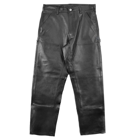 VUJADE - 【WHY限定】Fred Leather Carpenter Pants in Waxed Baby Calf