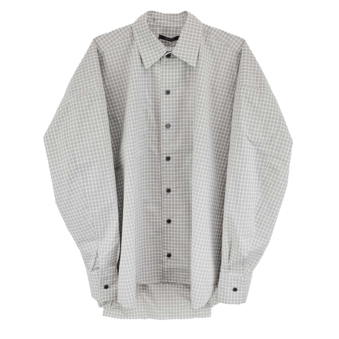 CMMAWEAR - Kogarashi Split Shirt in Gingham Plaid