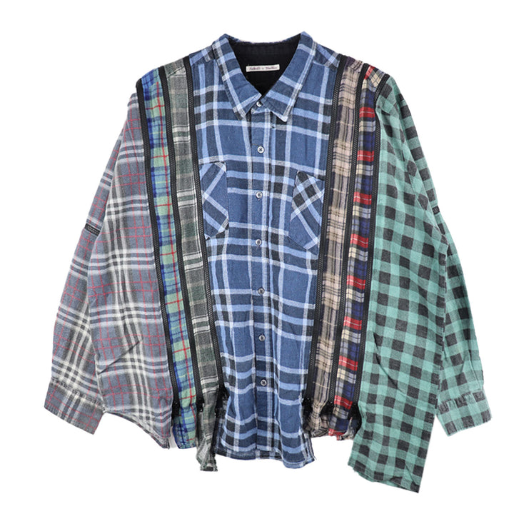 Flannel Shirt -> 7 Cuts Zipped Wide Shirt【type A】