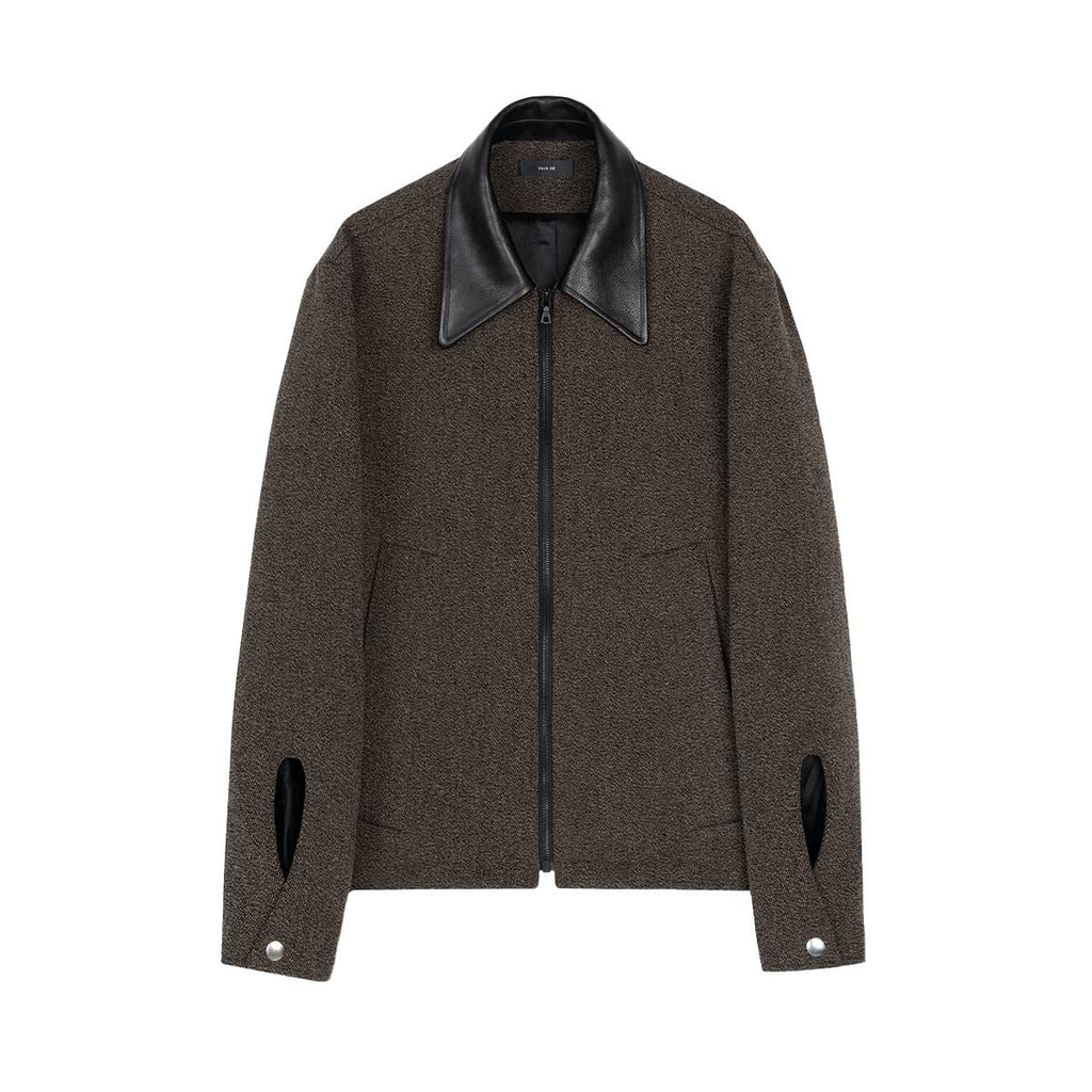Relaxed Jacket in Wool/Leather | Why are you here?
