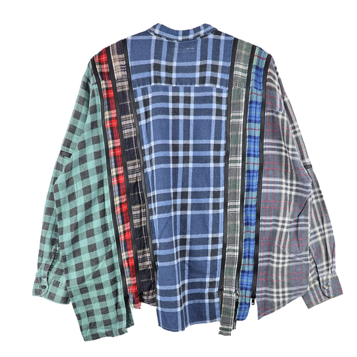 Flannel Shirt -> 7 Cuts Zipped Wide Shirt【type A】