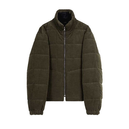 Quilted Corduroy Puffer in Cotton/Wool-Cashimere