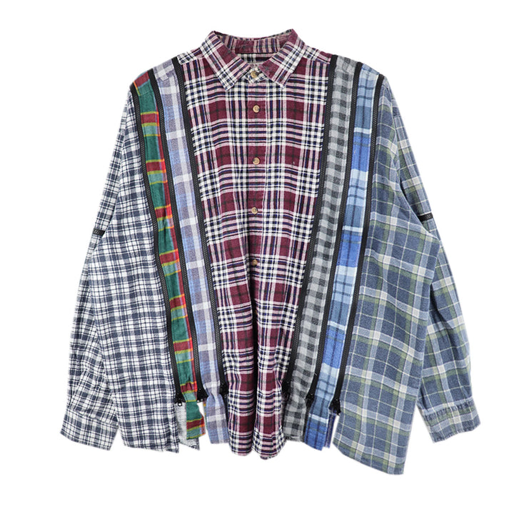 Flannel Shirt -> 7 Cuts Zipped Wide Shirt【type B】