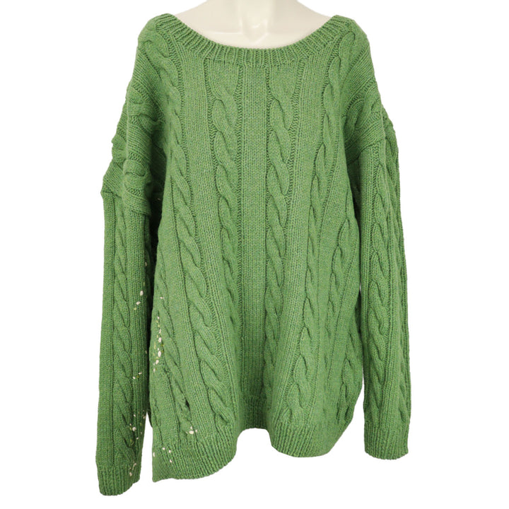 distressed knit pullover