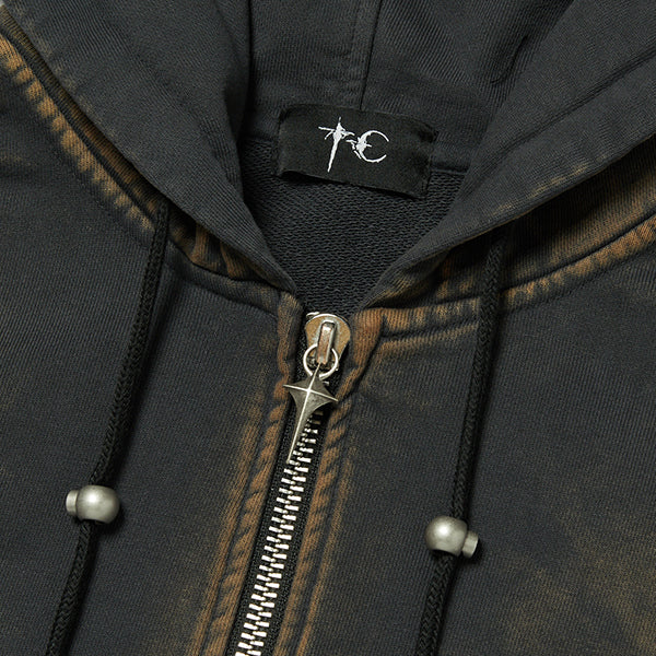 THUG CLUB - TC TWO TONE WASHED ZIP-UP HOODIE