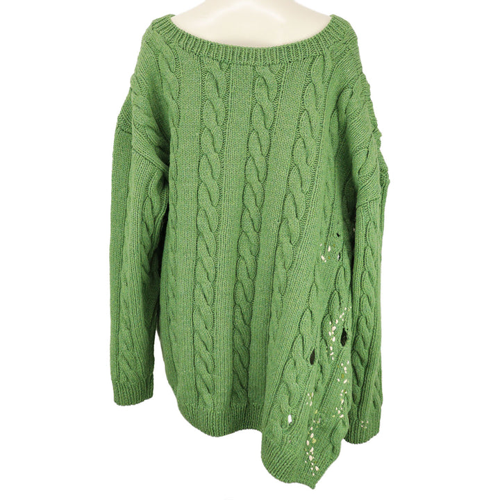 distressed knit pullover