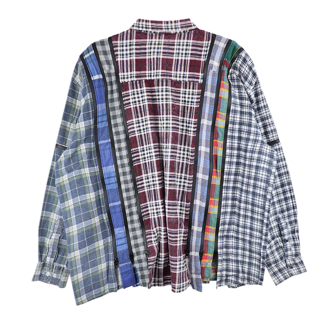 Flannel Shirt -> 7 Cuts Zipped Wide Shirt【type B】