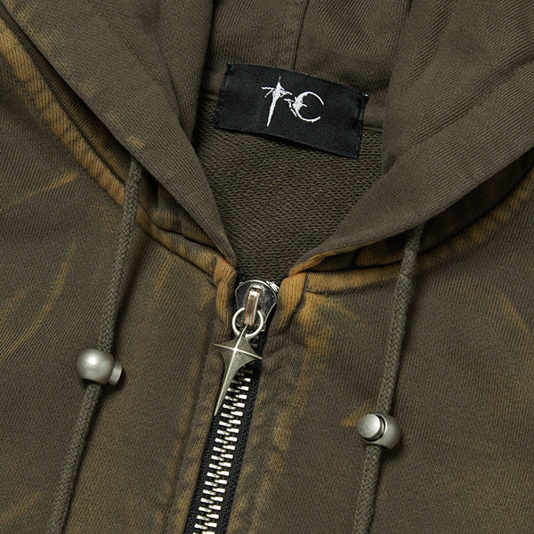 THUG CLUB - TC TWO TONE WASHED ZIP-UP HOODIE