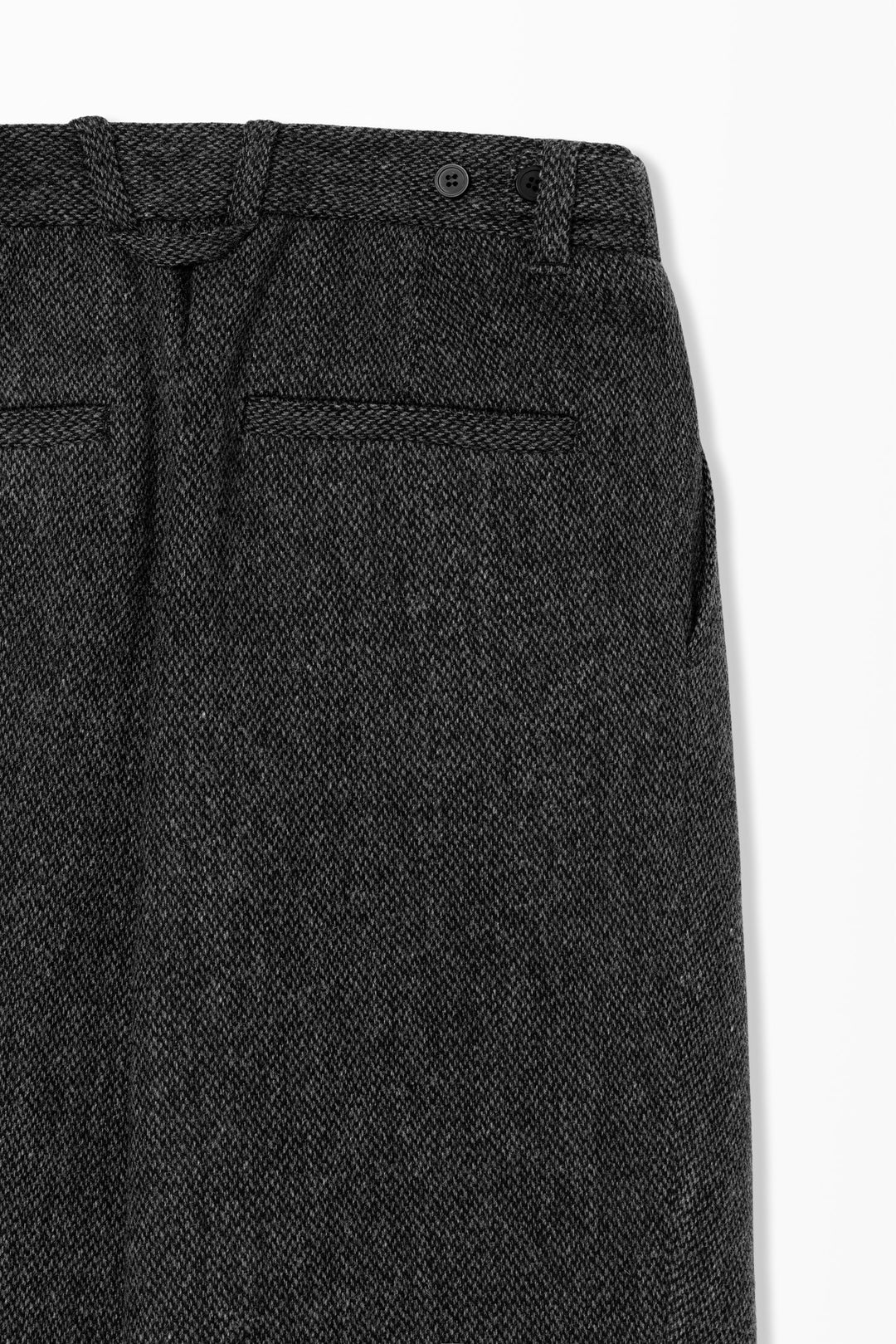Gray Side one-Tuck Wool Pants
