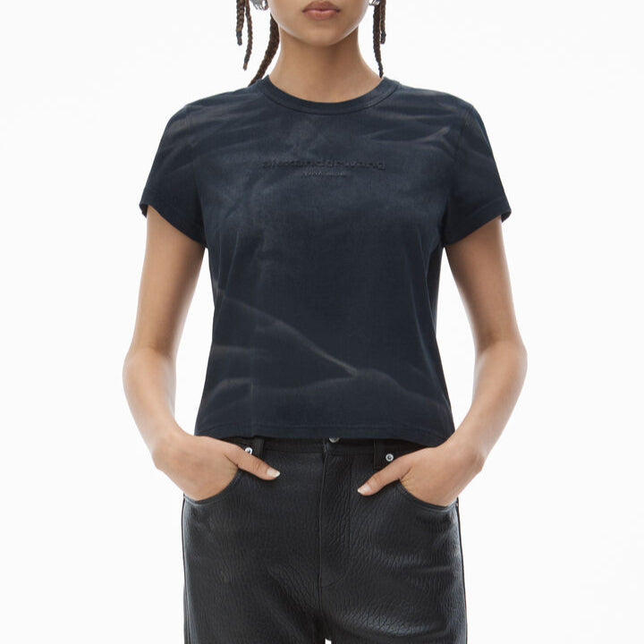 alexanderwang アシッドウォッシュジャージー シュランケン t