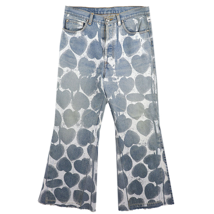 HEART PRINTED DENIM