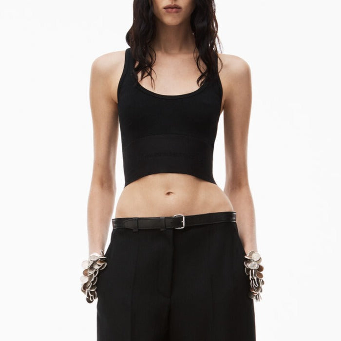 Alexander Wang - ロゴ ストレッチ スクープネック ブラトップ