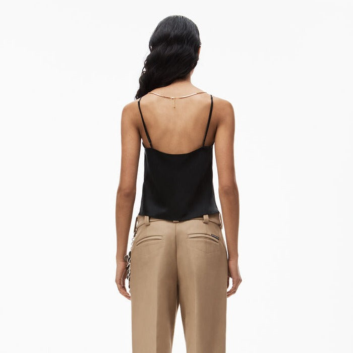 Alexander Wang - ロゴネームプレート付き シルクシャルムーズ キャミトップ