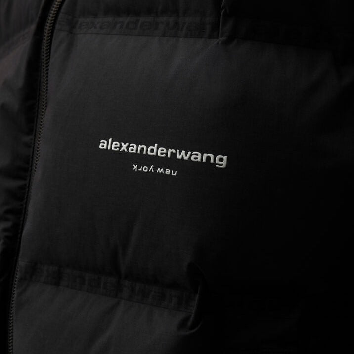 Alexander Wang - リフレクティブロゴ クロップドパファーコート