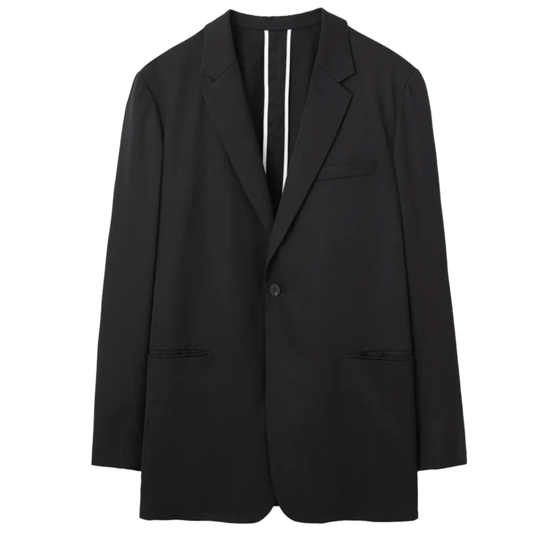 Single-Breasted Jacket in Wool Gabardine