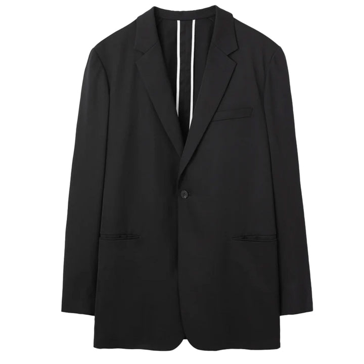 Single-Breasted Jacket in Wool Gabardine