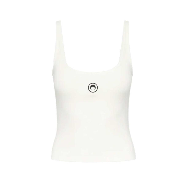 Marine Serre - Moon Logo Ribbed Jersey Cropped Tank Top