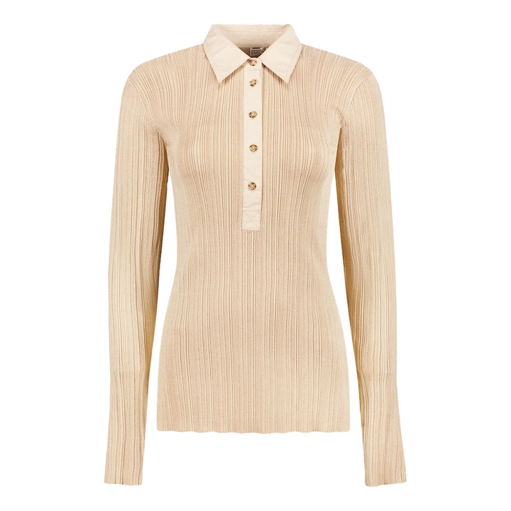 Half-placket knit shirt Peanut