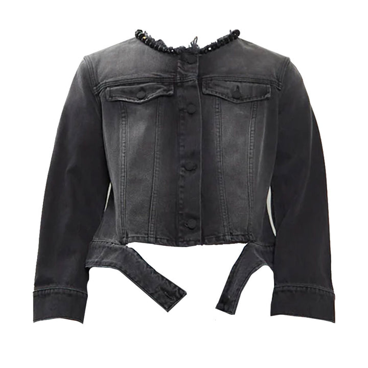 Embellished Fitted Waist Tail Jacket