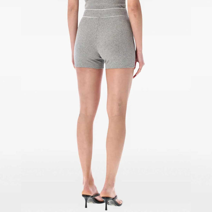 Marine Serre - Light Ribbed Jersey Drawstring-Waist Mini Shorts