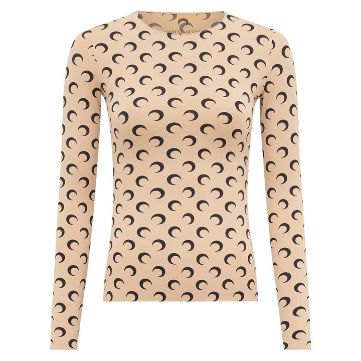 Marine Serre - Recycled Moon Jersey Second Skin Crewneck Top