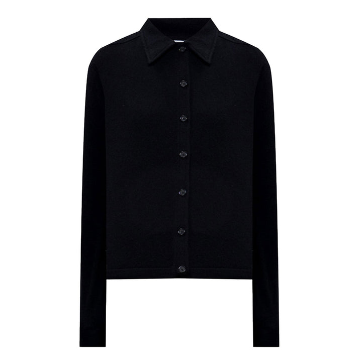 Raglan-sleeve cashmere cardigan black