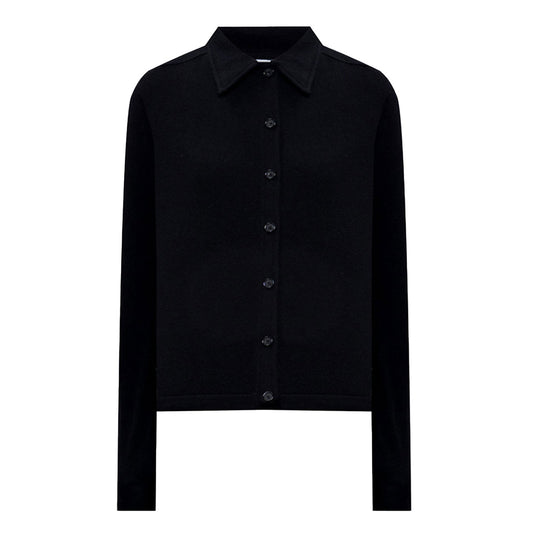 Raglan-sleeve cashmere cardigan black