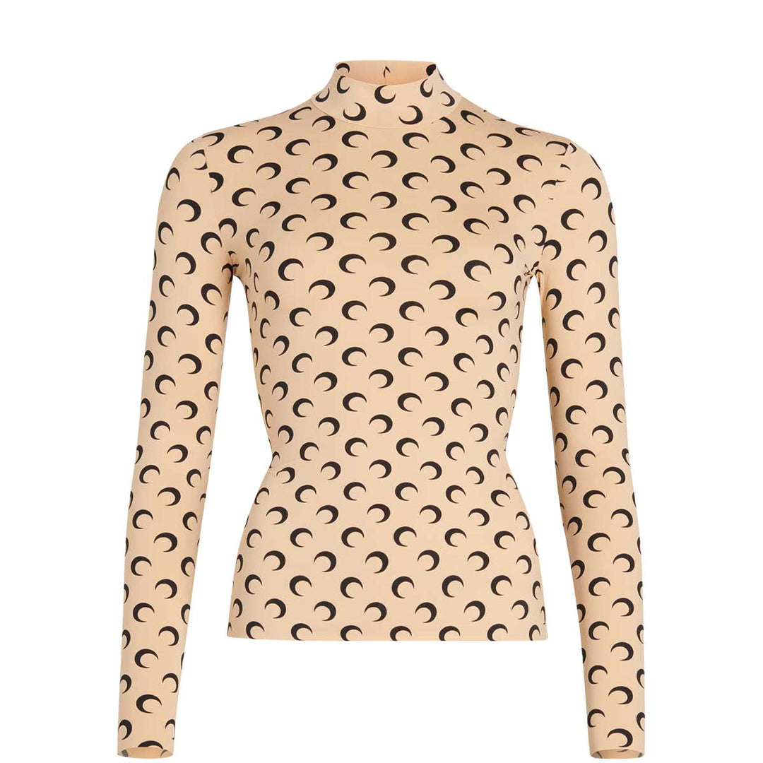 Marine Serre - Recycled Moon Jersey Second Skin Highneck Top
