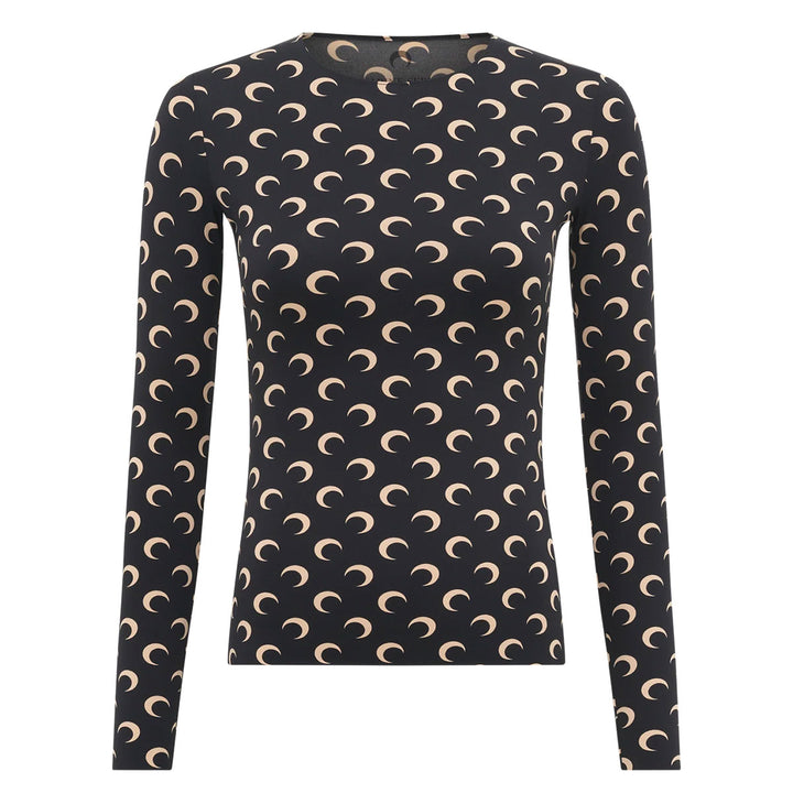 Moon Printed Jersey Ls Crewneck Top