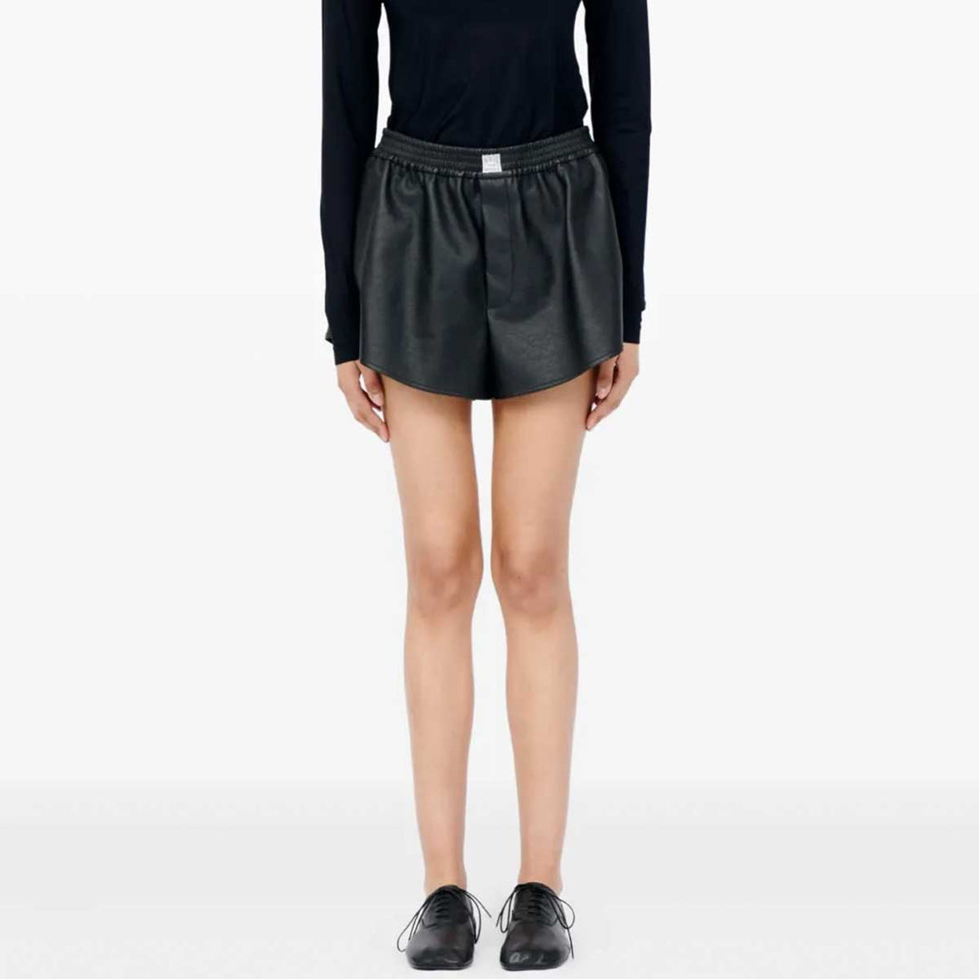 faux leather shorts