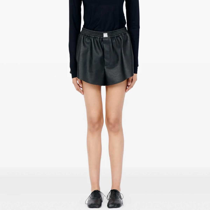 faux leather shorts